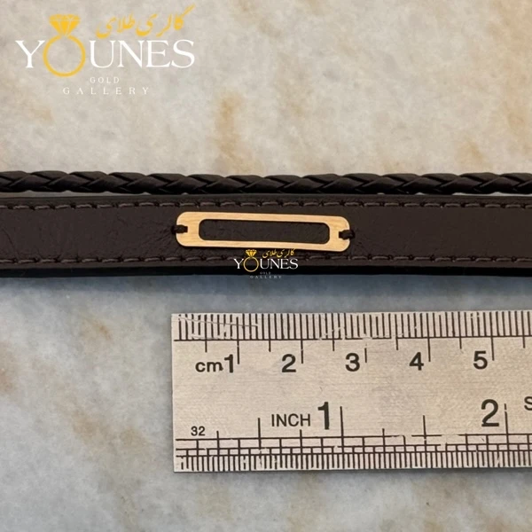 دستبند طلا چرم مردانه L145